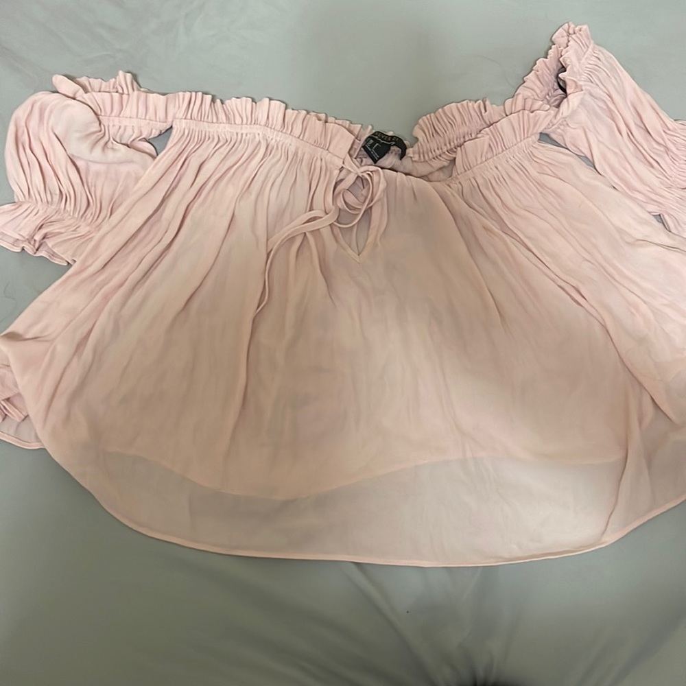 Pink off shoulder